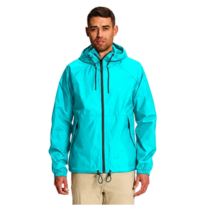 <b>Men's</b> Hooded Waterproof <b>Jacket</b> Solid Color Casual Outdoor Windproof Zipper Closure Polyester Shell Autumn Wear - Product Image 3