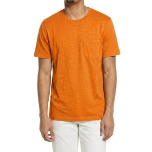 T-shirt décontracté pour homme à col rond, coupe droite, épaules tombantes, 100 % coton 220 g, couleur unie, lourd, écologique et respirant - Product Image 1