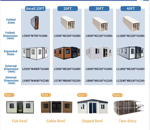 منزل فاخر مسبق الصنع من ألواح الساندويتش بطول 40 قدمًا من طابقين، منزل متنقل بطول 20 قدمًا بغرفتي نوم، قابل للتوسيع، يمكن استخدامه كسوبر ماركت - Product Image 2