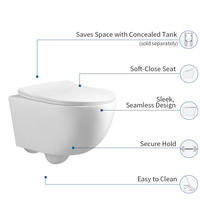 WC suspendu en céramique monobloc, certifié CE européen, avec technologie Tornado, pour salle de bain, certifié Watermark