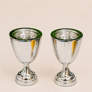Creative Stainless Steel <b>Bakhoor</b> Burner Silver Hammered Metal <b>Oud</b> Burner Arabic Mubkhara Goblet Style Incense Holder for Home - Product Image 1