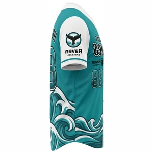 เสื้อเบสบอลผู้ชาย NRL แบบสั่งทำพิเศษจากเมืองเซียลคอต พิมพ์ลายคลื่นแบบซับลิเมชั่น แขนสั้น ทรงปกติ ระบายอากาศได้ดี ผลิตจากโพลีเอสเตอร์ เหมาะสำหรับทุกฤดูกาล - Product Image 3