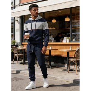 Conjunto Deportivo de Algodón para Hombre, Sudadera con Capucha y Pantalones Deportivos, Estilo Informal para Gimnasio, Correr, Uso Diario - Product Image 5
