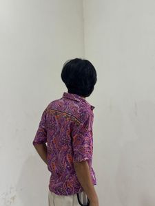 Camisas Cortas con Botones y Estampado Paisley Unisex, Casuales de Verano, 100% Seda, Transpirables, Ecológicas, Cuello en V, para Fiestas y Descanso - Product Image 4
