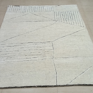 Tapis géométrique moderne noué à la main - Product Image 3