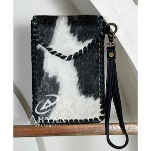 Nouvelle pochette pour téléphone portable en cuir véritable de style occidental, faite à la main, en cuir naturel avec fermeture à pression, mini pochette à main - Product Image 1
