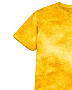 Camiseta Amarilla con Efecto Teñido para Hombre, Cuello Redondo, Manga Corta, Algodón, Estilo Casual Urbano, Lavado Vintage, Fabricante OEM Personalizado, Venta al por Mayor - Product Image 4