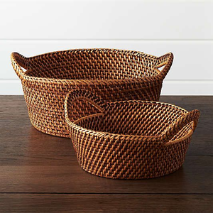 Trending Strong Flexible Rattan <b>Baskets</b> With Handle <b>For</b> Daily <b>Storage</b> Multipurpose Natural Rattan <b>Baskets</b> Kitchen <b>Bathrooms</b> 2026 - Product Image 2