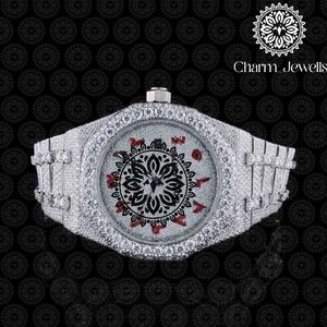 Reloj Charm_Jewells de Lujo en Acero Inoxidable de 40 mm, Esfera Mecánica Analógica, Cristal de Zafiro, Cierre Plegable, para Hombre, Moda Hip Hop, 10 Bar - Product Image 1