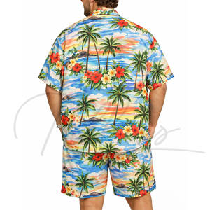 เสื้อเชิ้ตฮาวายชาย แขนสั้น พิมพ์ลายทั้งตัว สไตล์ลำลอง ใส่เที่ยวทะเล ไซส์ใหญ่พิเศษ - Product Image 5