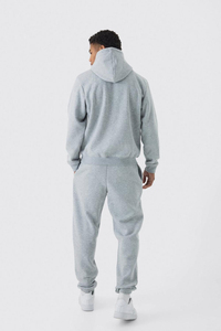 เสื้อฮู้ดซิปสำหรับฤดูหนาว ชุดกีฬาลำลอง ชุดวอร์มมีฮู้ด ดีไซน์ 2in1 แบบพิเศษ ผ้าฝ้าย 100% ชุดวอร์มผู้ชายสีพื้น - Product Image 5