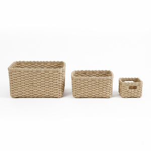 Paniers de rangement rectangulaires en rotin naturel, tissés à la main, écologiques, pour la maison, la cuisine, la salle de bain, l'hôtel, la buanderie, vente en gros - Product Image 2