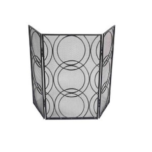 Écran de cheminée plat compact à panneau unique, avec cadre en fer forgé et support métallique, protection anti-étincelles, modèle High Arrival - Product Image 2