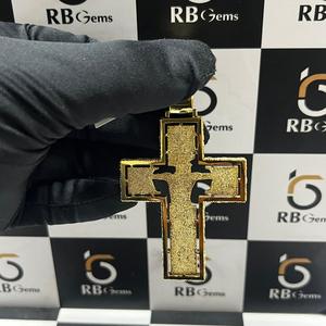 Christian Cross Pendant 925 <b>Silver</b> Rhodium Plated Moissanite Baguette Cut Channel Setting Unisex Religious Jewelry - Product Image 4