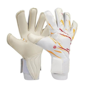 Guantes de Portero de Fútbol de Látex Blanco con Impresión por Sublimación, Correa de Muñeca Ajustable, Protección Completa para los Dedos, Unisex - Product Image 1