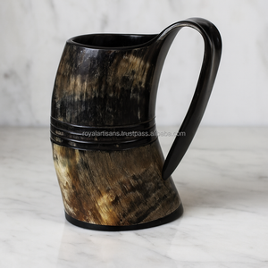 Jarra Vikinga de Cuerno de Búfalo Natural Hecha a Mano por Artesanos Reales, para Cerveza, Cerveza Artesanal, Miel, Regalo - Product Image 1