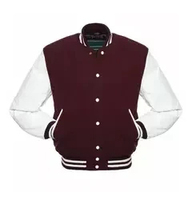 Jaket Varsity Pria Terlaris Bahan Kulit & Wol untuk Santai & Aktivitas Luar Ruangan Jaket Varsity Pria