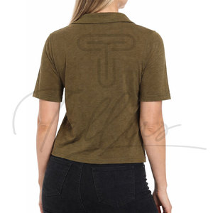 Camisetas Polo de Mujer Nuevas y Modernas de Alta Calidad, Color Beige, Algodón, la Mejor Tela, Camisetas Polo para Mujer - Product Image 2