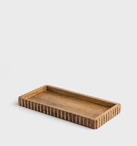 Plateau de service rectangulaire en bois, planche à fromage rustique, plateau d'apéritifs 28x14 cm - Product Image 3