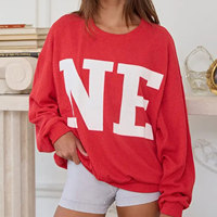 Sudadera Reversible de Cuello Alto para Mujer con Logotipo Personalizado, Estampado de Letras Oversize, de Forro Polar de Poliéster/Algodón, OEM Frontal, Colección Otoño-Invierno