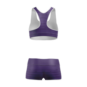 Conjunto Deportivo Sublimado OEM de 2 Piezas para Mujer, Sujetador Deportivo y Pantalones Cortos de Cintura Alta, Ropa Deportiva Transpirable - Product Image 2