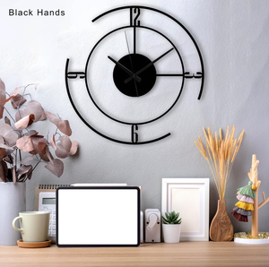 Reloj de Pared Moderno de Metal, Diseño de Círculo Abierto, Patrón Numérico Mixto, Reloj Decorativo Contemporáneo para Cocina y Hogar - Product Image 6