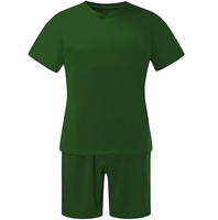 Conjunto de Camiseta de Manga Corta y Cuello Redondo de Color Sólido para Hombre, Conjunto de Dos Piezas Informal de Verano, Tejido Transpirable, 100% Poliéster - Product Image 4