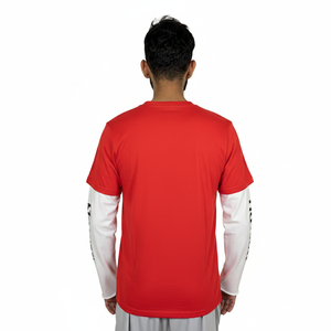 เสื้อยืดแฟชั่นสองชั้นสำหรับผู้ชาย ผลิตจากวัสดุคุณภาพดี ราคาโรงงาน MOQ ต่ำ เสื้อสองชั้นสำหรับผู้ชาย - Product Image 2