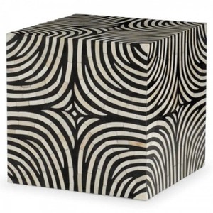 Handcrafted Bone Inlay Modern Art <b>Coffee</b> <b>Table</b> with Irregular Pattern and Decorative <b>Cube</b> Design for Living Room Home Furniture - Product Image 3