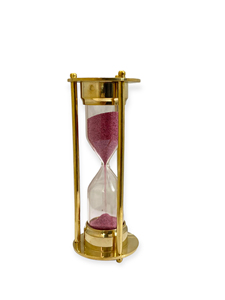 Reloj de Arena de Lujo Hecho a Mano de Latón y Vidrio de 2 Minutos con Brújula, Decoración Náutica de Escritorio, Regalo de Tajdaar Handicrafts - Product Image 1