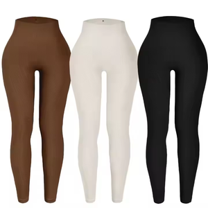 Leggings de Yoga de Cintura Alta para Mujer, Sin Costuras, Transpirables, Antibacterianos, de Spandex/Poliéster, Ajuste Personalizado, Cintura Elástica - Product Image 6