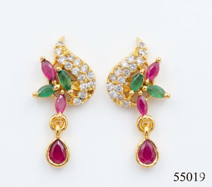 Pendientes de cristal ovalados de moda – Joyería llamativa en oro y plata 55019 - Product Image 3