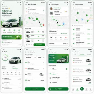 Application mobile multi-OS intelligente pour la réservation de taxis électriques avec suivi en temps réel, expédition intelligente et intégration de stations de recharge pour une mobilité écologique - Product Image 1
