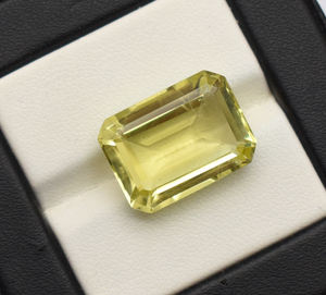Piedra Preciosa de Cuarzo Limón Natural, Cuarzo Limón Amarillo 18X13 mm, Corte Esmeralda, para Joyería, 14.75 Quilates, Piedra Preciosa Suelta para Joyería - Product Image 3
