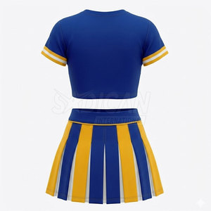 Tenue de cheerleading pour adultes avec haut, jupe et short – Légère, confortable, en polyester imprimé, personnalisable pour l'entraînement et les événements - Product Image 2