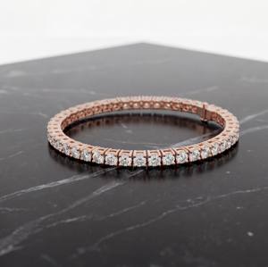 Bracelet tennis classique en or avec diamants ronds, en argent sterling, élégant, luxueux, bijoux fins pour femmes, style quotidien, cadeau de mariage, fête - Product Image 4