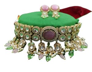 Conjunto de Collar de Perlas Estilo Kundan con Pendientes a Juego para Bodas, Aniversarios y Compromisos - Product Image 2