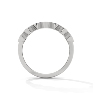 Anillo de Oro Blanco con Diamantes, Diseño Ovalado y Cuadrado, Joyería Nupcial para Mujer - Product Image 3
