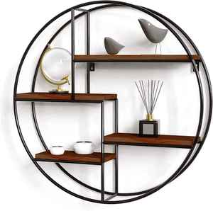 Estante Flotante de Madera Rústico con Borde Ondulado, Elegante Estante de Pared de Múltiples Niveles, Organizador de Almacenamiento, Estante de Exhibición para Decoración del Hogar - Product Image 5