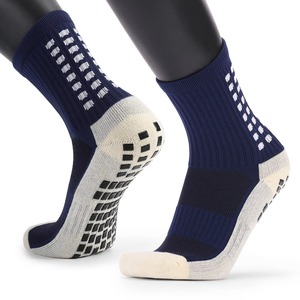 Calcetines deportivos largos hasta la rodilla de spandex/poliéster personalizados al por mayor para jóvenes, calcetines de fútbol elásticos con pantorrilla ancha, calcetines de fútbol de punto tipo crew - Product Image 3