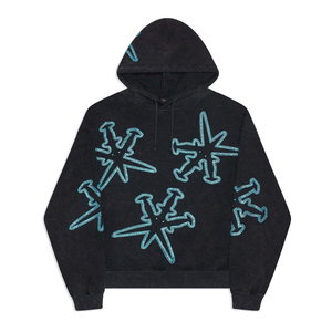 Sweat à capuche personnalisé pour homme, coupe classique, en coton, doublure polaire épaisse, épaules tombantes, imprimé uni, tricoté sur mesure - Product Image 1