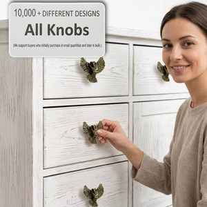 Poignée de meuble en fonte en forme de hibou, design industriel traditionnel, installation facile pour la maison, le bureau, la garde-robe et les meubles - Product Image 3