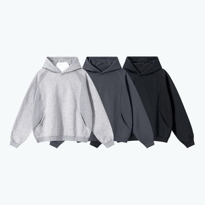Sweat-shirt à capuche pour homme, coupe oversize, épais, à manches raglan, avec poche croissant, couleur unie, décontracté, pour l'automne - Product Image 5