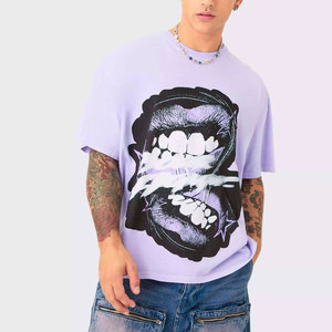 2026 Premium Quality Wholesales 100% Cotton Oversized <b>Tshirt</b> Heavy Weight Custom Logo Men Puff Print T Shirt for Men - Product Image 2