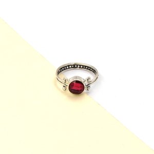 Pink Fuchsia Gemstone <b>Ring</b> Oval Checker Cut Handmade <b>Silver</b> Plated <b>Ring</b>, Pink <b>Statement</b> <b>Ring</b>, Minimalist Boho Jewelry for Women - Product Image 4