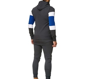 Conjunto Deportivo para Hombre con Capucha y Bloques de Color, Chaqueta con Cierre Completo, Transpirable, de Poliéster y Spandex, para Otoño - Product Image 2