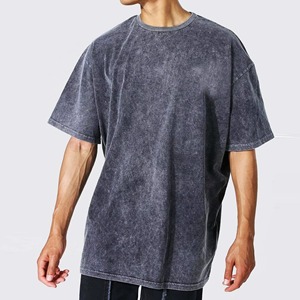 T-shirt respirant, écologique, à séchage rapide, de haute qualité, en coton lourd 100 %, col ras du cou, coupe oversize, épaules tombantes - Product Image 1
