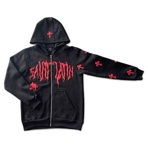 Sudadera con Capucha Larga Estampada, Oversize, Transpirable, Resistente al Viento, de Poliéster/Algodón, con Doble Cremallera, para Hombre y Mujer, Estilo Urbano, Nueva Colección 2026, OEM - Product Image 4