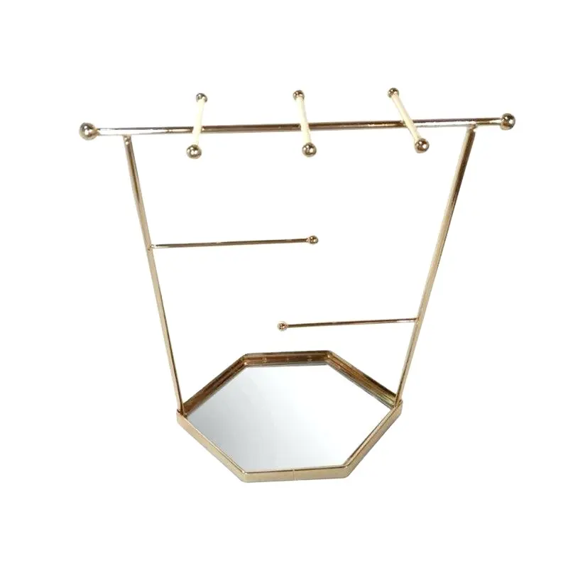 new design Cheap Golden plated modern jewelry holder classical metal jewelry holder and display stand wholesale