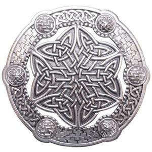brooch is a Carrick Thistle design brooch crafted in Scotland from silver-plated pewter - Product Image 4